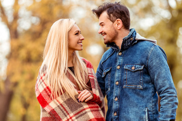 Fototapeta premium Couple walk autumn