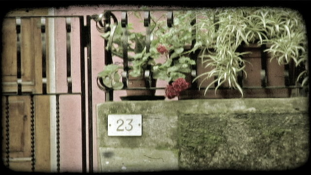 Italian House Number. Vintage stylized video clip.