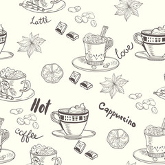 Coffee. seamless pattern