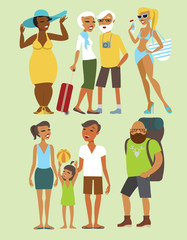 Vacation people flat vector characters