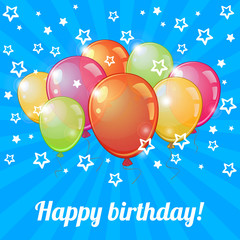 Group of balloons and white stars