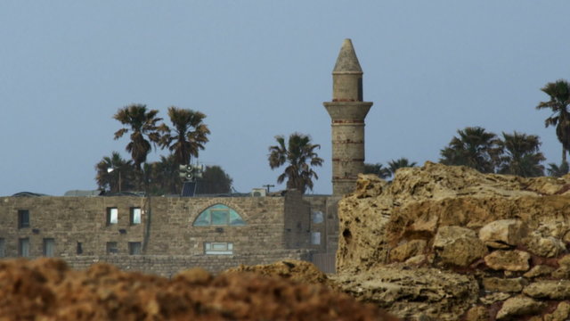 Royalty Free Stock Video Footage of Caesarea mosque shot in Israel at 4k with Red.