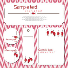 Vector card with rosehips