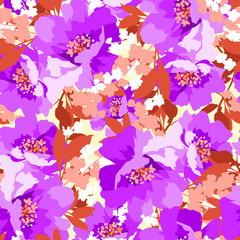 Floral seamless pattern with Flowers wild rose
