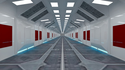 Futuristic architecture corridor