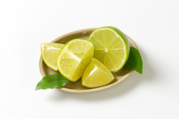 Fresh lime fruit pieces