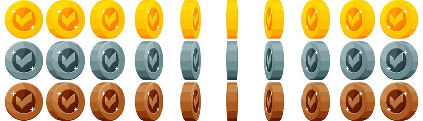 Tick Coin With Spinning Animation