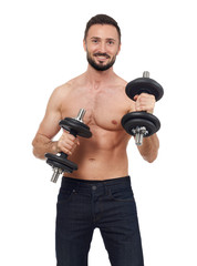 Man lifting weights