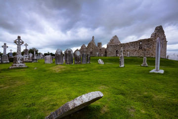 Fototapeta na wymiar Clonmacnoise is an ancient monastic site near Shannonbridge, County Offaly,Ireland