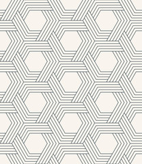 seamless striped geometric weaving pattern of hexagons.
