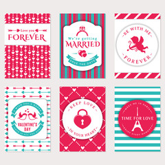 Love, romantic and Valentine's Day banners.