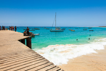 Santa Maria beach pontoon in Sal Island Cape Verde - Cabo Verde