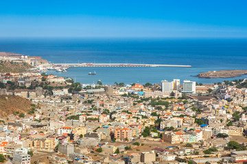Obraz premium View of Praia city in Santiago - Capital of Cape Verde Islands -