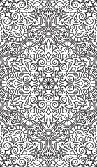 Seamless Abstract Tribal Black-White Pattern. Hand Drawn Ethnic