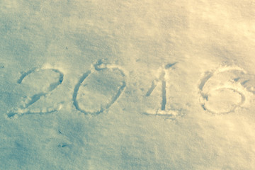 2016 on the snow for the new year and Christmas, filter applied