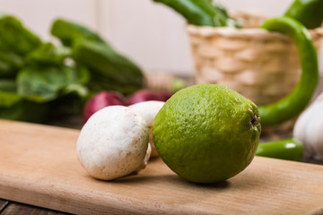 Lime with mushrooms