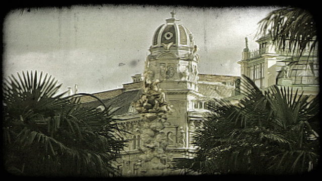 Vienna Building 25. Vintage stylized video clip.