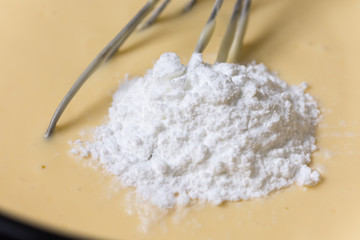 Pancakes mixture with baking powder
