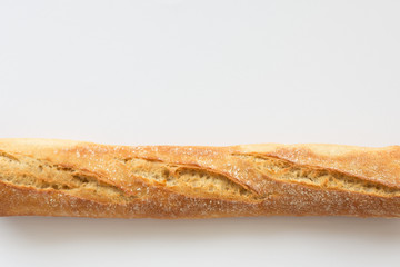 French baguette is not white. bakery products. space for inscriptions