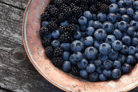 Blueberries and blackberries