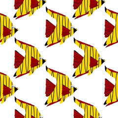 Tropical fish. Seamless pattern.