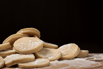 dough in a circular shape