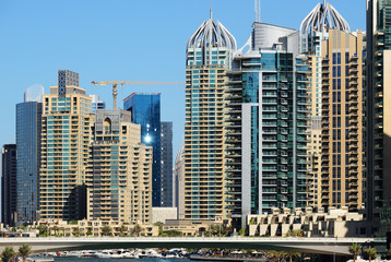 Naklejka premium Skyscrapers of Dubai Marina