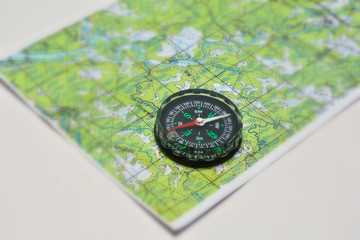 Compass and map.