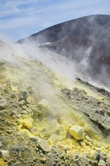 Fumaroles on the volcano Gran Crater, Volcano Island,Aeolian (Lipari) Islands, Italy