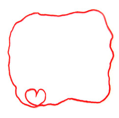 Obraz premium red skein with heart for crochet