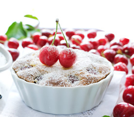 Delicious tart with cherries