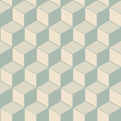 Elegant antique background image of cubic line geometry pattern.
