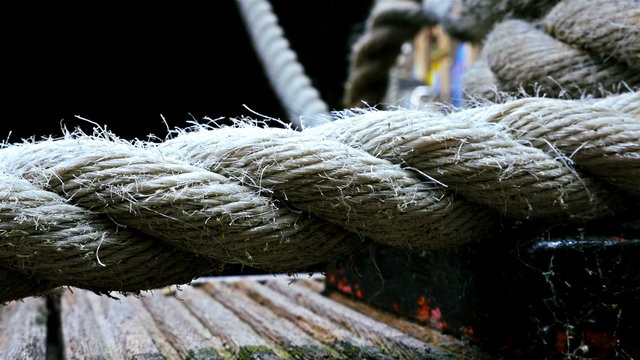 Details of boat ropes, nautical vessel