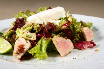 Fresh salad with meat