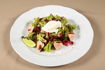 Fresh salad with meat