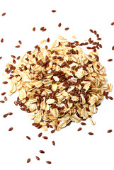 Oatmeal with flax seed.