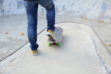 skateboarding at skatepark