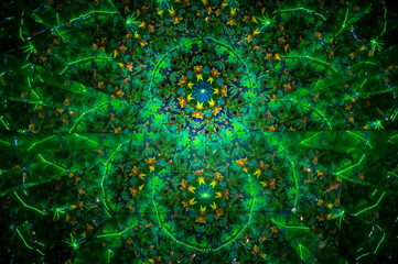 Naklejka premium beautiful abstraction in multicolored mirrored kaleidoscope