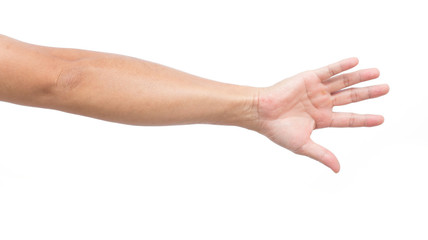 Man hand isolated on white background