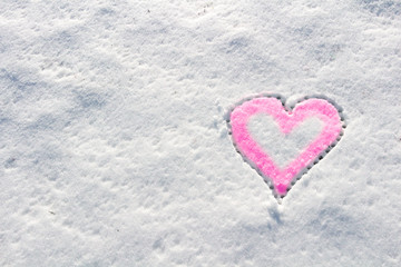 Snow with drown heart shape