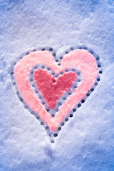 Snow with drown heart shape