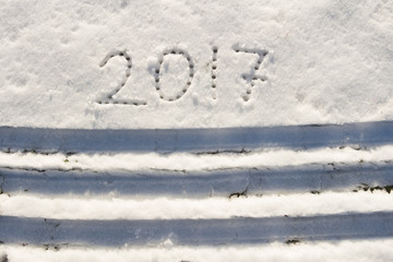 2017 on the snow for the new year and Christmas