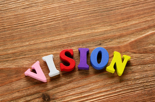 VISION  letters   on   wood