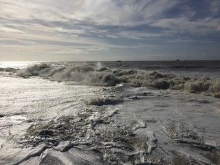 Waves approaching Jenner Beach