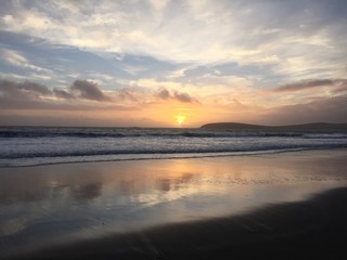 Fototapeta na wymiar Sunset Reflecting on Bodega Bay