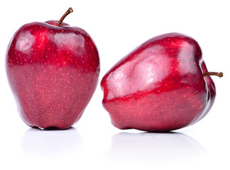 A ripe apple on white background