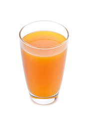 Orange juice on white background