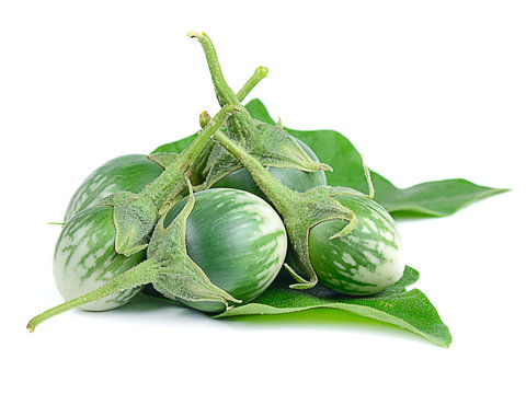 Thai eggplant isolated on white background.