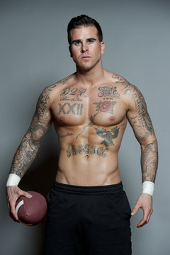 White Male Football Player