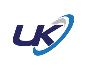 UK Letter Swoosh Business Logo